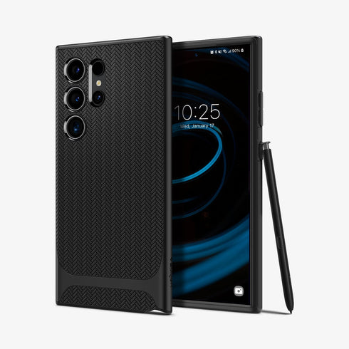 ACS07304 - Galaxy S24 Ultra Case Neo Hybrid in Black showing the back